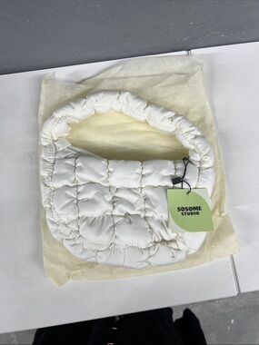 Quilted Mini Puffer Bag in White